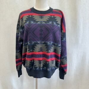 Obermeyer Mens Taos Style Wool Blend Geometric Pattern Sweater M